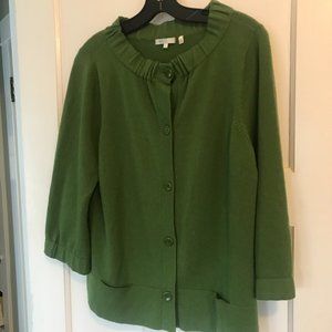 Vince Green Button-up Sweater, 100% Cashmere